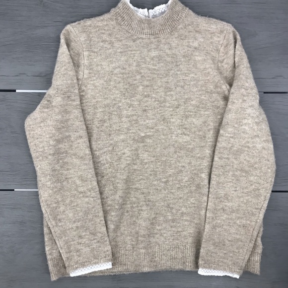 Peyton Primrose knit sweater lace trim keyhole xl - Picture 14 of 16